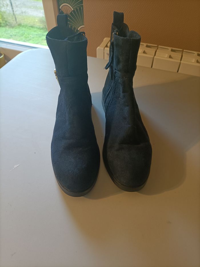 Bottines bleu marine et strench - photo numéro 4