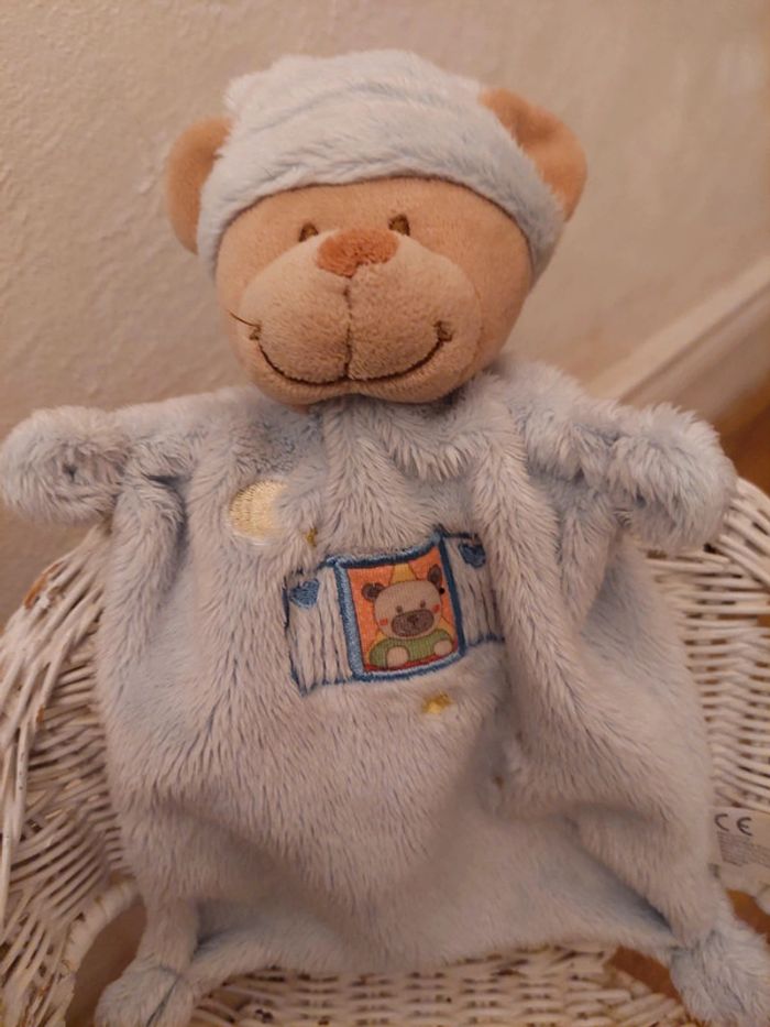 Doudou ourson bleu Nicotoy - photo numéro 2