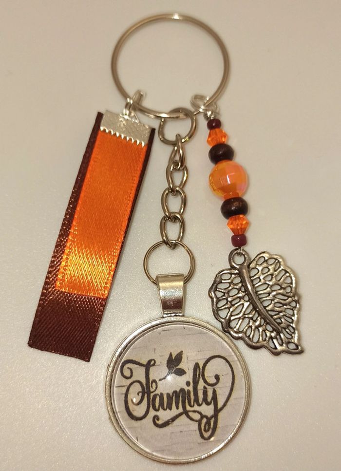 Cadeau famille, porte clé message bijoux de sac " family "