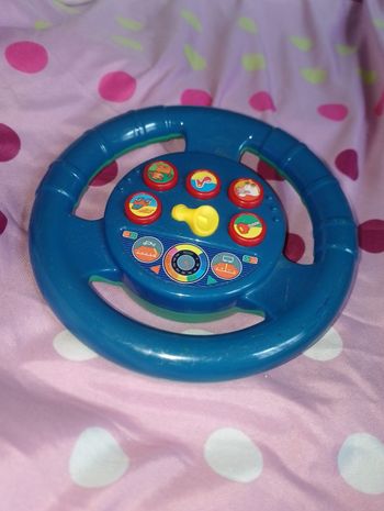 Volant bleu musical avec bruits de klaxonne voiture animaux