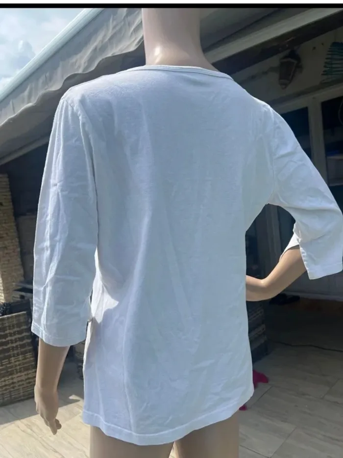 Blouse blanche brodée chic – Blancheporte – taille 38/40 - photo numéro 3