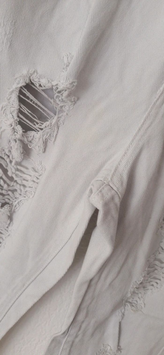🤎 Jeans blanc troué pour femme taille M - photo numéro 5