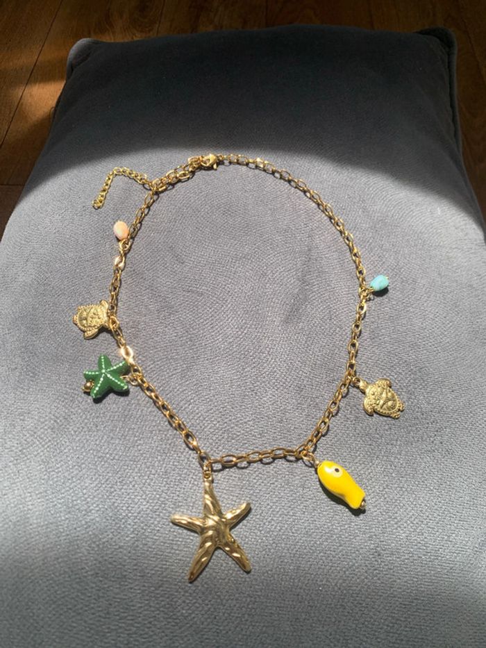 collier acier inoxydable doré
