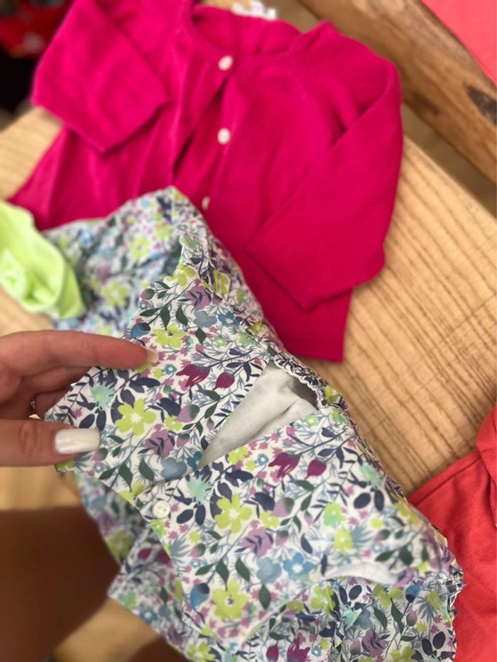 Lot vêtements 6 9 mois été fille robe barboteuses gilet sergent major pyjama Jacadi - photo numéro 4