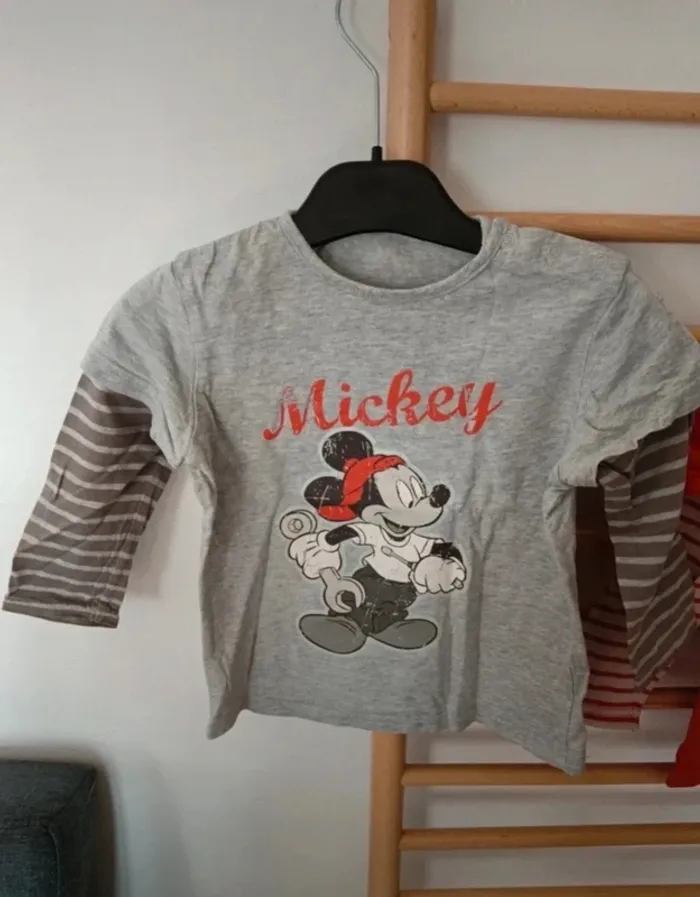 Lot t-shirt manche longue disney mickey - photo numéro 2