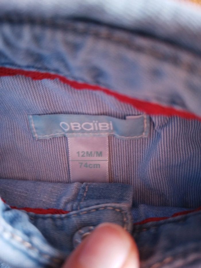 Chemise en jean Obaibi taille 1 an (12 mois) - photo numéro 3