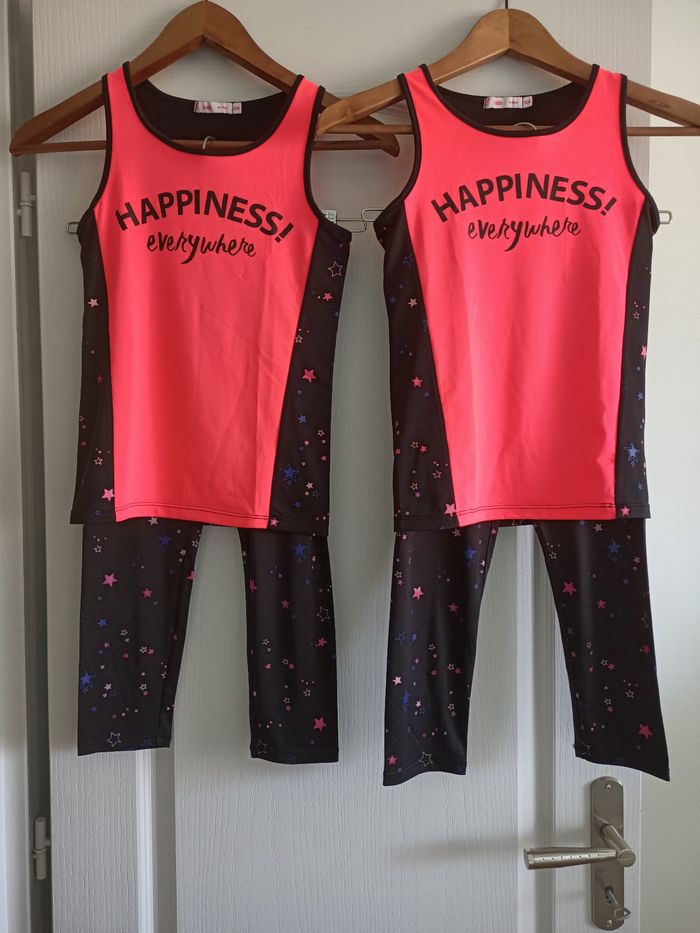 2 ensembles leggings+hauts 10 ans