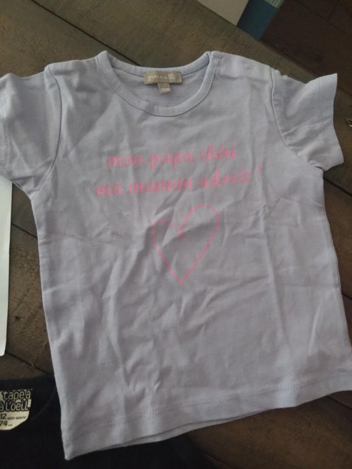 Lot de 3 t shirt bébé fille 12 mois - photo numéro 5