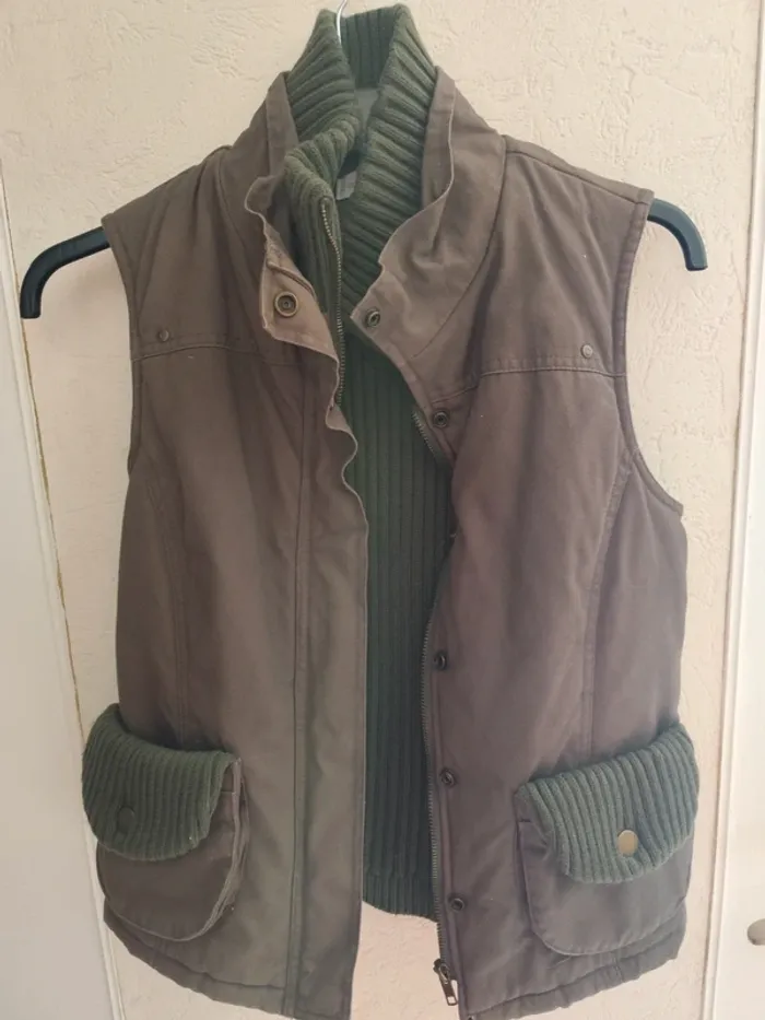 Veste sans manches épaisse kaki