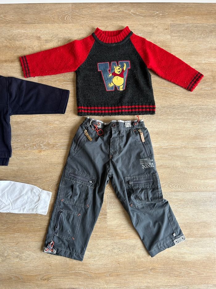 Lot garçon 3 ans – Winnie, chemise, sweat et pantalon cargo gris - photo numéro 3