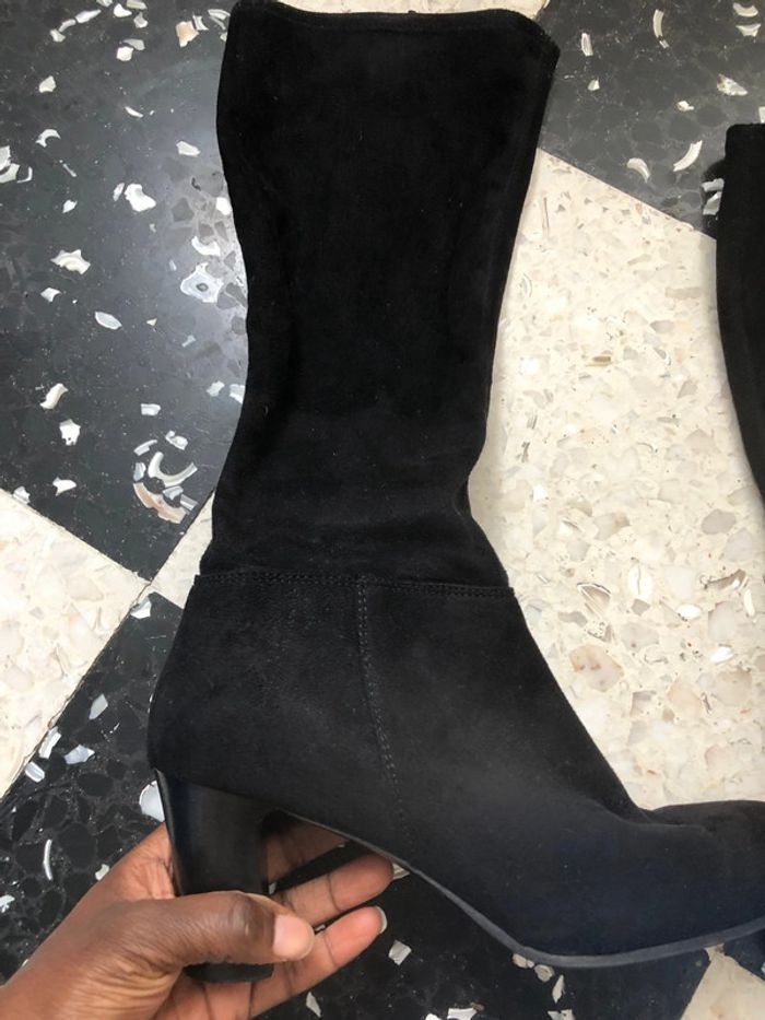 Bottes André en daim noir taille 41 - photo numéro 6
