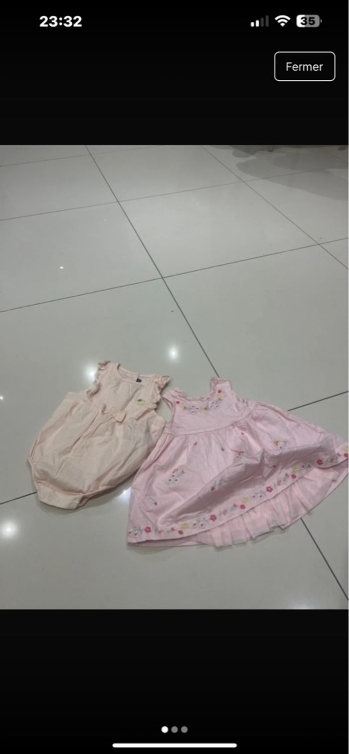 Lot de 2 robe sergent major taille 6 mois
