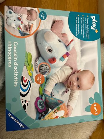 Coussin d’activité, rhinocéros, play+