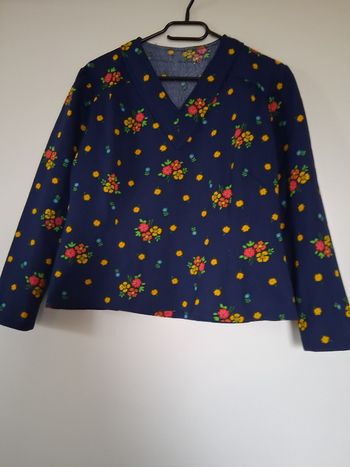 Sweat shirt  bleu imprimé " t-38-40