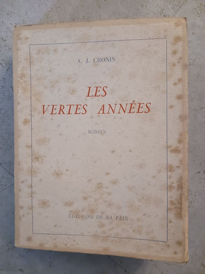 livre ancien les années vertes AJ Cronin