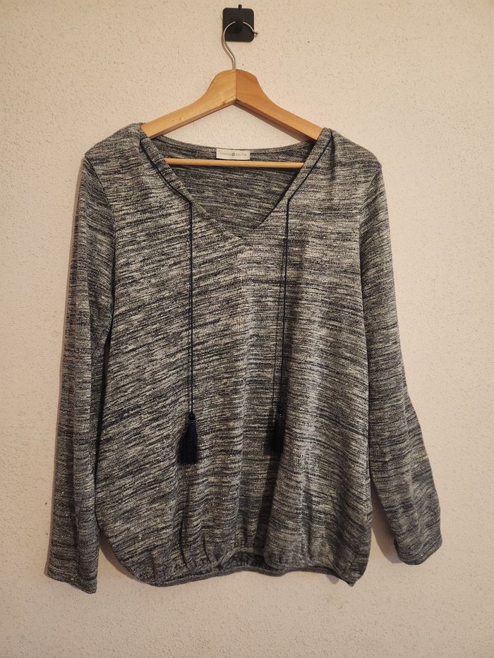 Haut gris chiné brillant Cache Cache – femme T.L