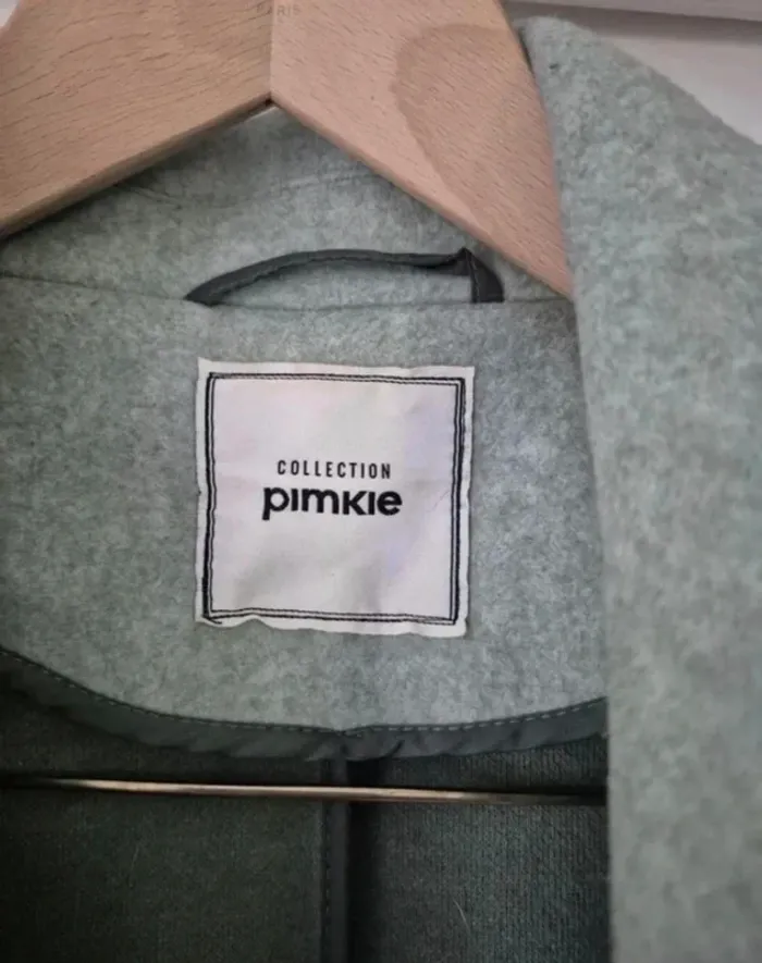 Manteau long vert pimkie avec boutons et poches - photo numéro 3