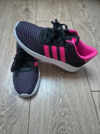 Chaussures baskets adidas "lite racer K" noires/rose fuchsia pointure 35 neuves