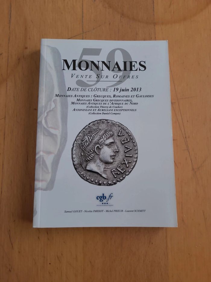 Monnaies, vente sur offres 2013