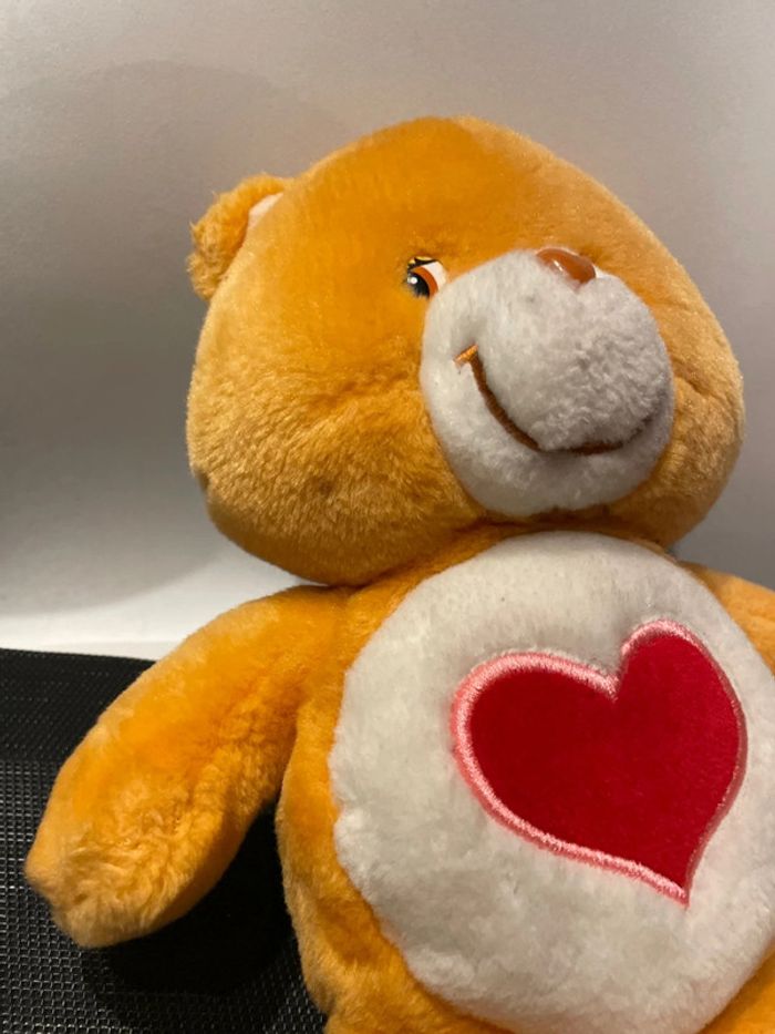 Peluche Bisounours orange Care Bears Grosbisou cœur Jemini 2004 30cm - photo numéro 11