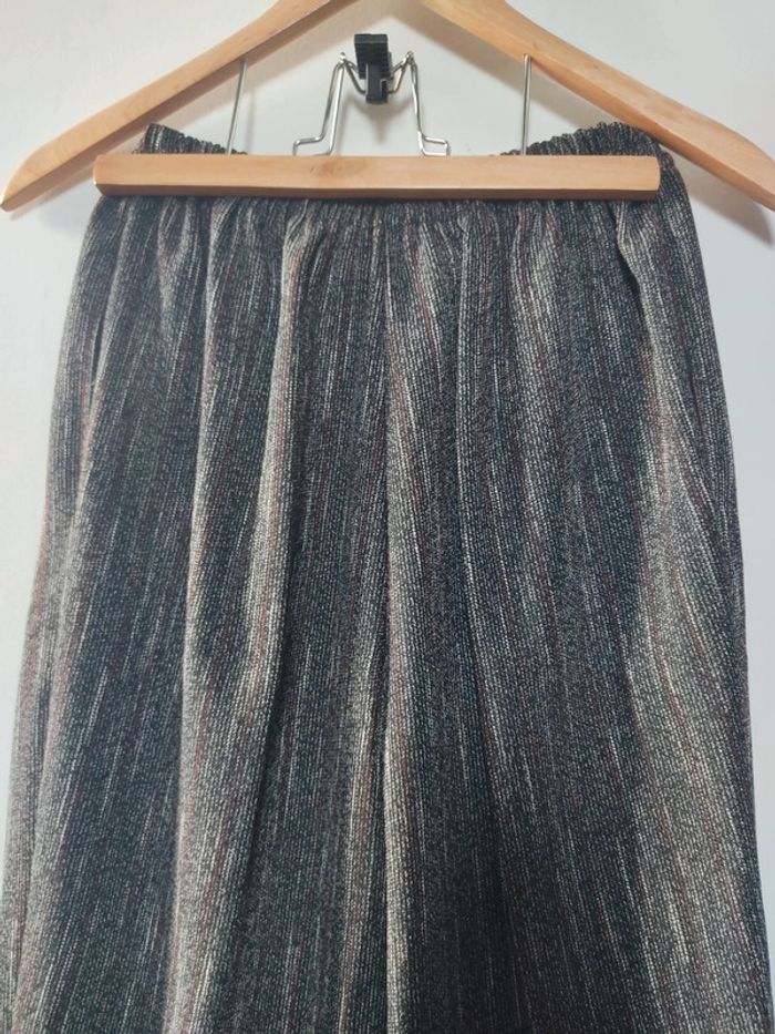 Pantalon femme large élastique gris Vintage T2 M Fabriqué en France - photo numéro 4