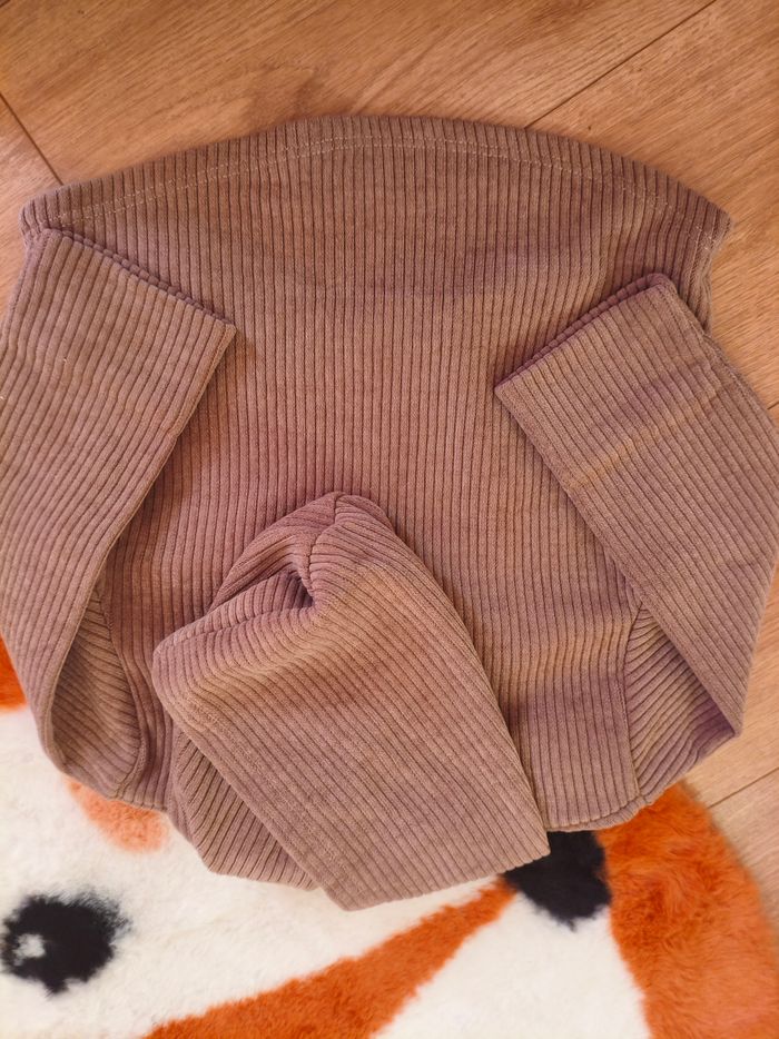 Ensemble fille beige marron velours - photo numéro 6