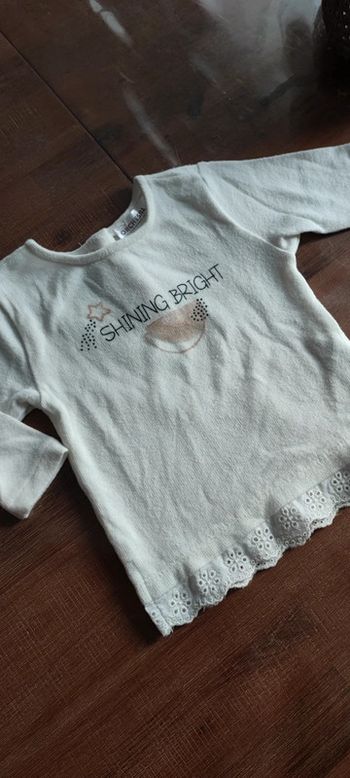 Pull fin crème fille 6 mois