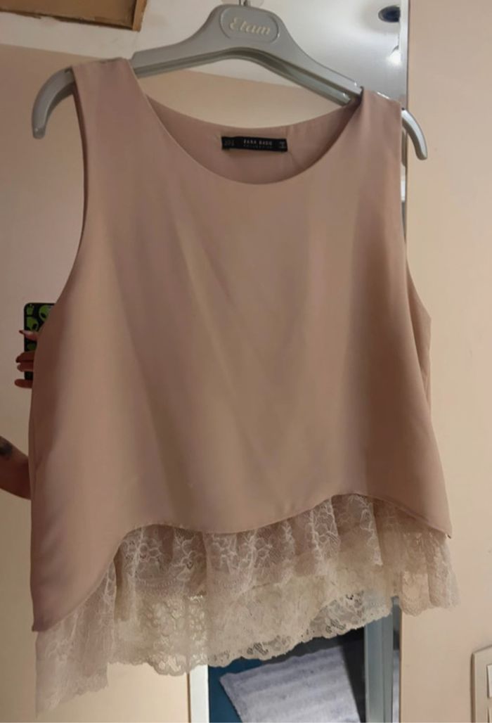 Blouse Zara effet dentelle