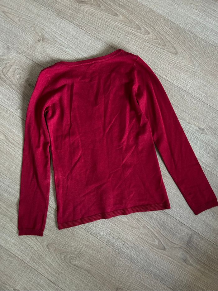 Pull rouge à manches longues avec strass Morgan taille XS TBE - photo numéro 8