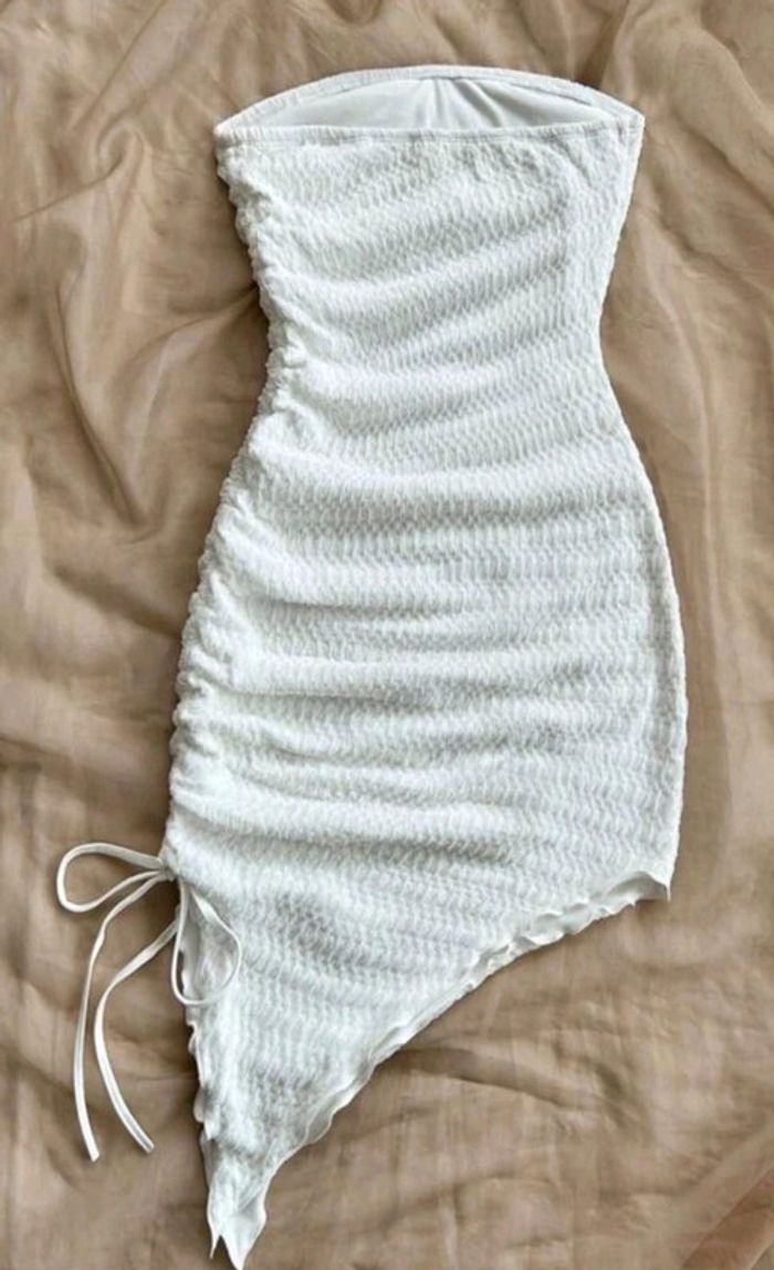 Robe bandeau asymétrique blanc 16 ans Shein - photo numéro 2
