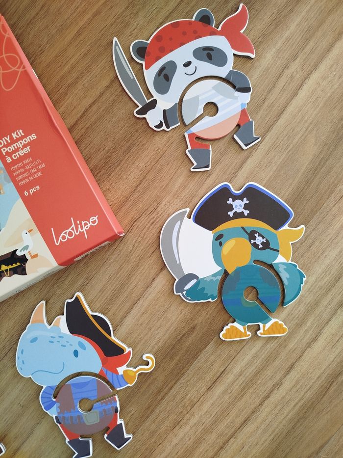 DIY kit fils et laines pompoms à créer little pirates (Loolipo) - photo numéro 4