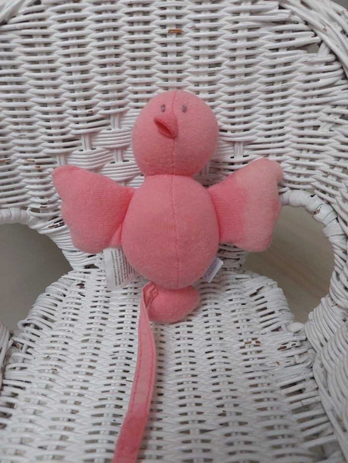Jacadi - petite peluche doudou oiseau attache tetine
