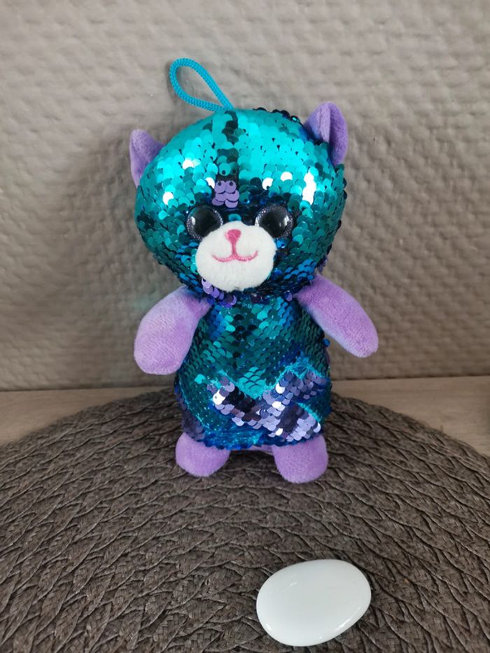 Peluche à paillettes chat Ty