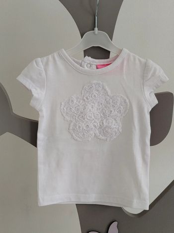 Tee-shirt manches courtes blanc Knot so bad taille 3 mois