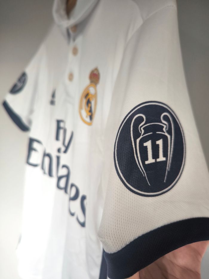T-shirt polo Blanc Real Madrid 2016 Ronaldo Adidas taille M - photo numéro 5