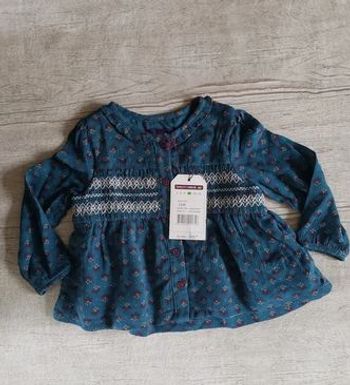 Blouse Sergent Major fille 12 mois bleu damelodie