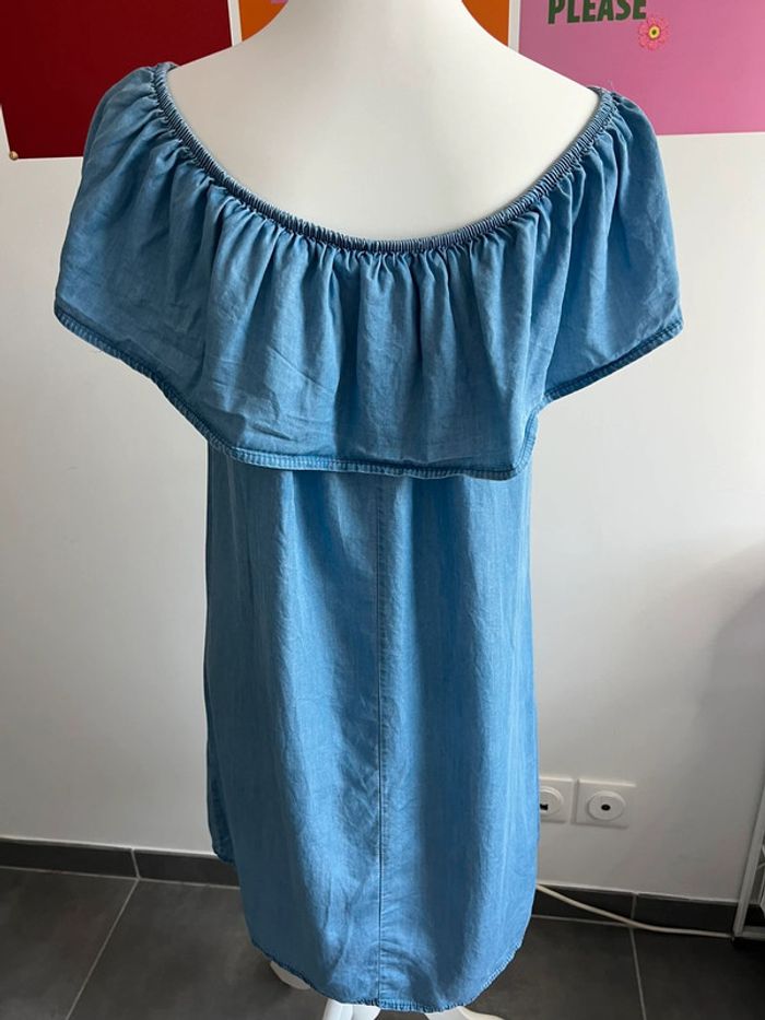 Robe Courte Bleu Clair Epaules Bardot Taille Unique - photo numéro 2