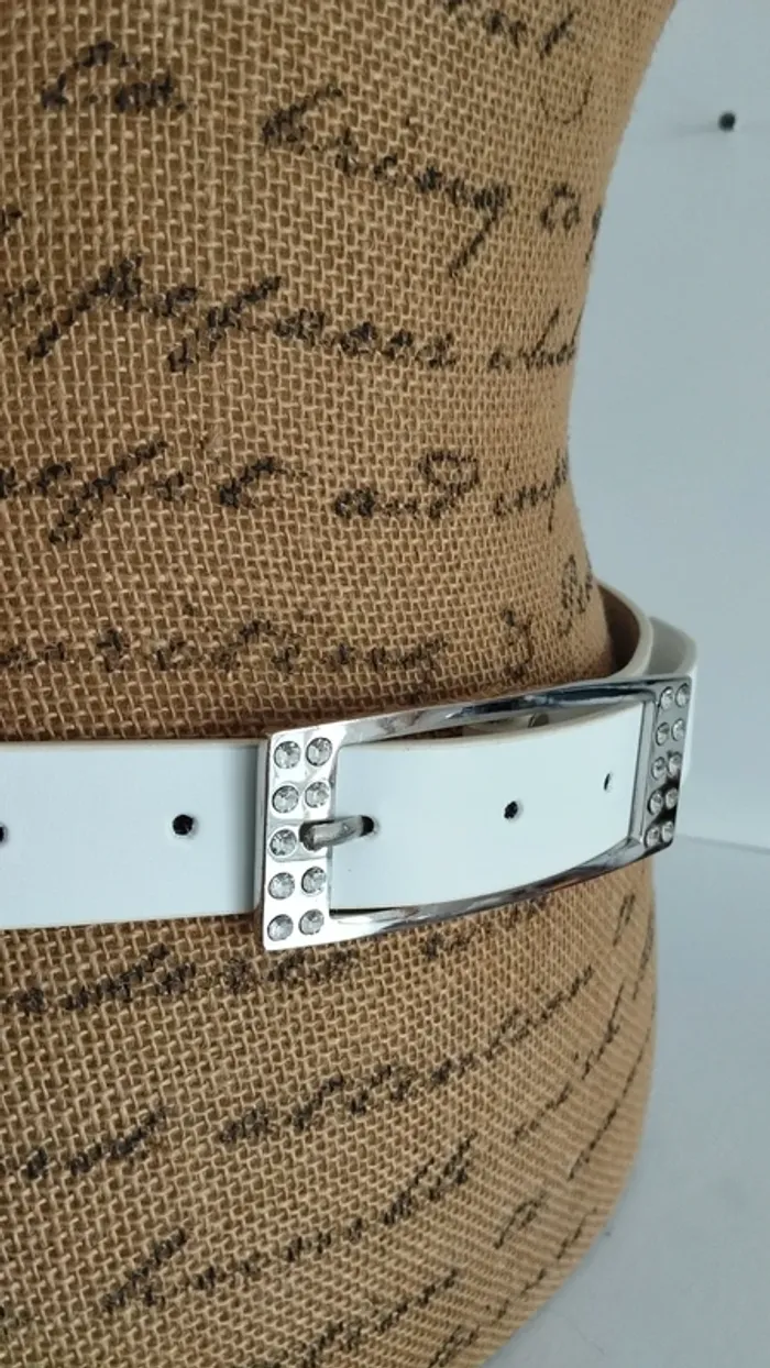 Ceinture blanche argenté 80 cm femme - photo numéro 8