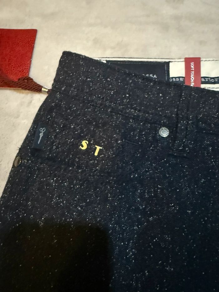 Tramarossa - Jean en laine, coupe droite, Bleu marine, taille 32 - photo numéro 6