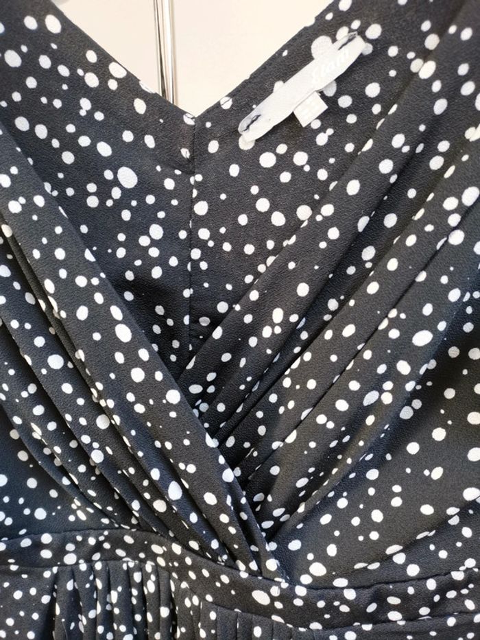 Robe Etam noire à pois T36 - photo numéro 2
