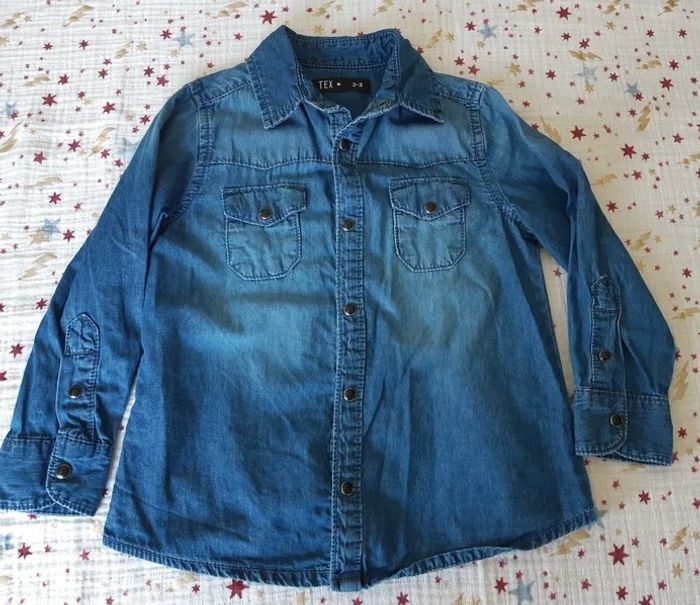 Chemise ML effet jean 2-3 ans Tex