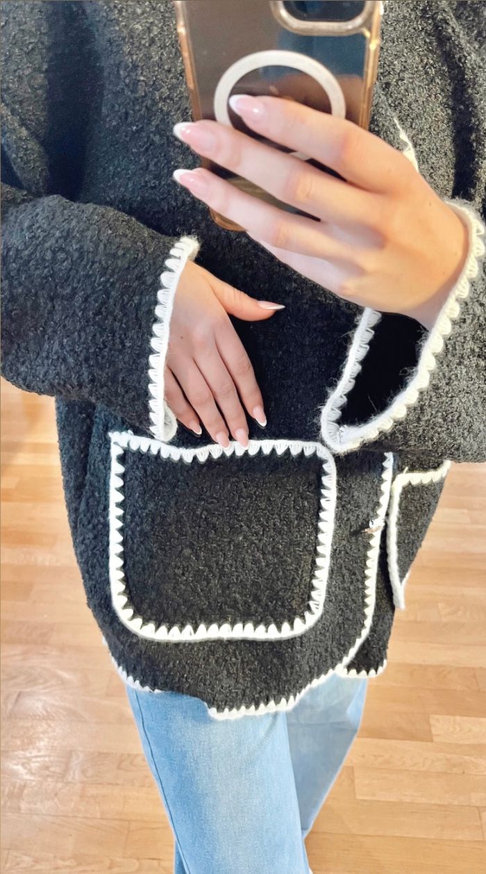 Veste Bouclette à Boutons Dorés - photo numéro 3