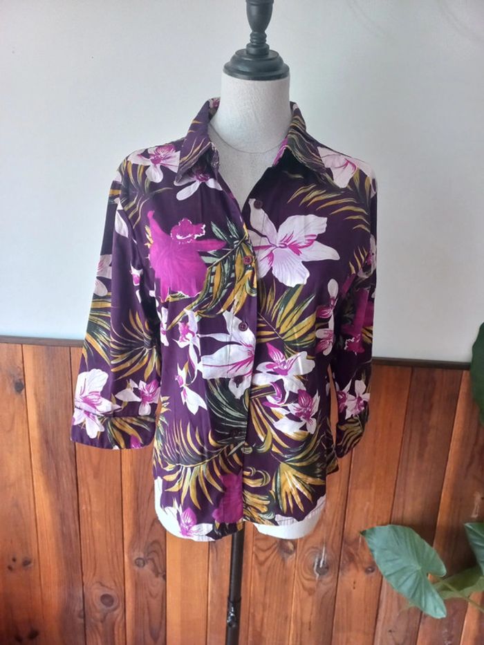 Chemise fleurie manches longues