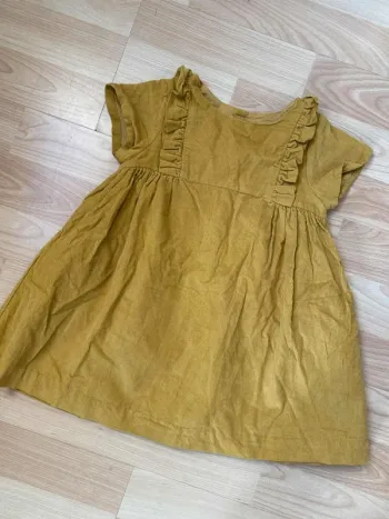 Robe col rond manches courtes velours 24mois Jacadi
