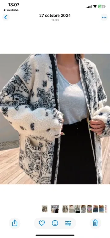 Veste polaire imprimé cachemire