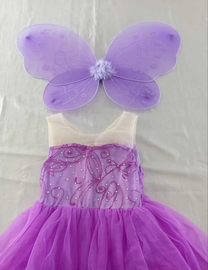 Déguisement robe princesse violette aile de papillon 4-5ans - photo numéro 3