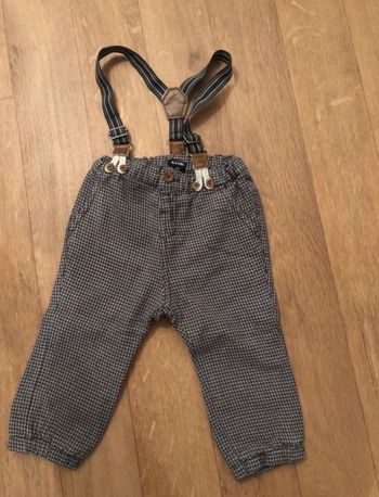 Pantalon à bretelles Pied de poule 18 mois