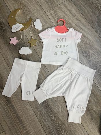 Ensemble bébé fille 3 pièces blanc 1 mois