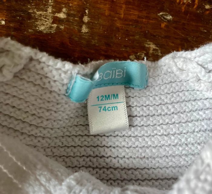 Gilet blanc avec Laine 18 mois Obaïbi - photo numéro 4