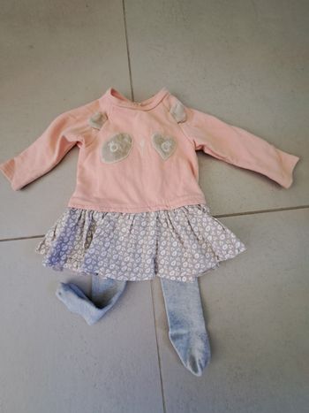 Robe 6 mois panda rose